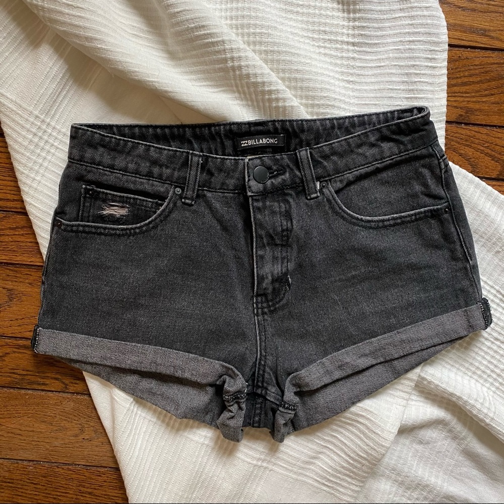 Billabong - Black Washed-out Jean Shorts